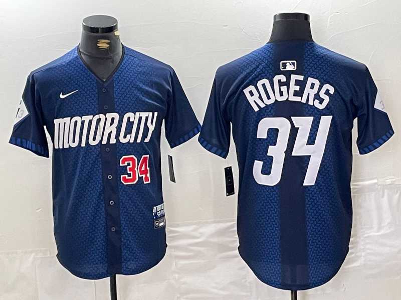 Mens Detroit Tigers #34 Jake Rogers 2024 Navy City Connect Cool Base Limited Stitched Jerseys